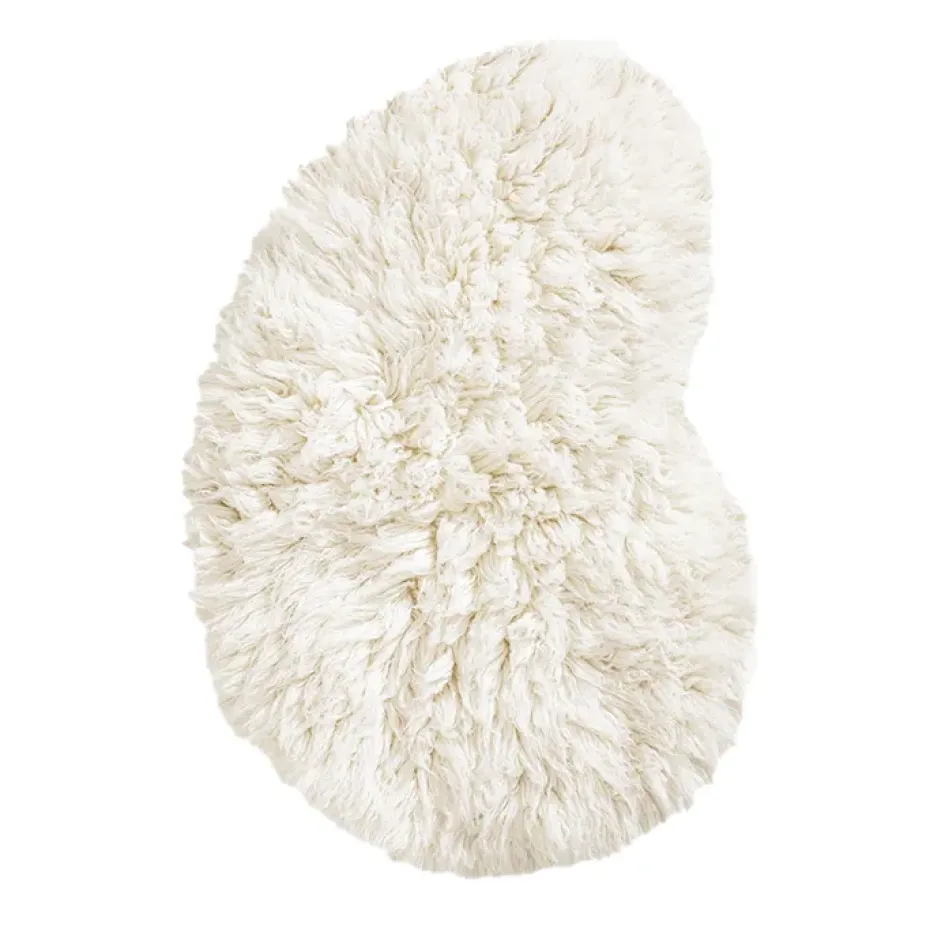 Tapis en laine Residue Shaggy, Bone White, 180x270 cm