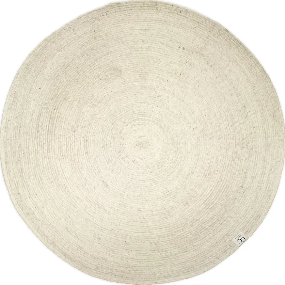 Tapis en laine rond Merino Ø160 cm, Blanc