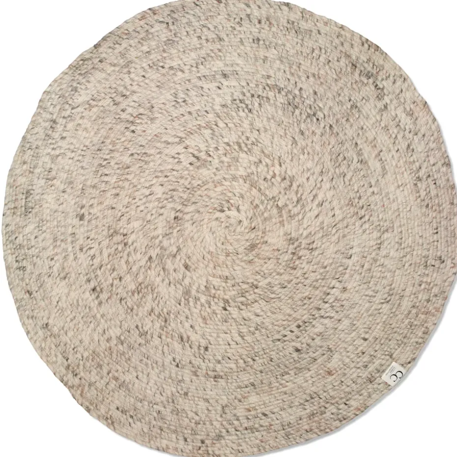Tapis en laine rond Merino Ø200 cm, Beige