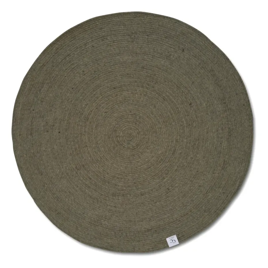 Tapis en laine rond Merino Ø200 cm, Dark green