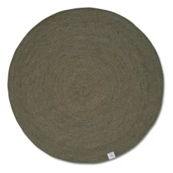 Tapis en laine rond Merino Ø160 cm, Dark green