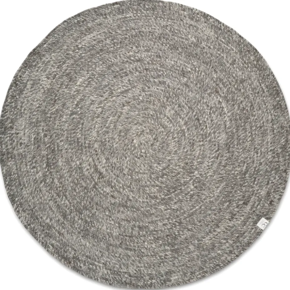 Tapis en laine rond Merino Ø200 cm, Gris