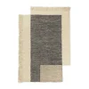 Tapis en laine Counter, Charbon-Blanc cassé, 140x200 cm
