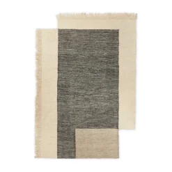 Tapis en laine Counter, Charbon-Blanc cassé, 200x300 cm