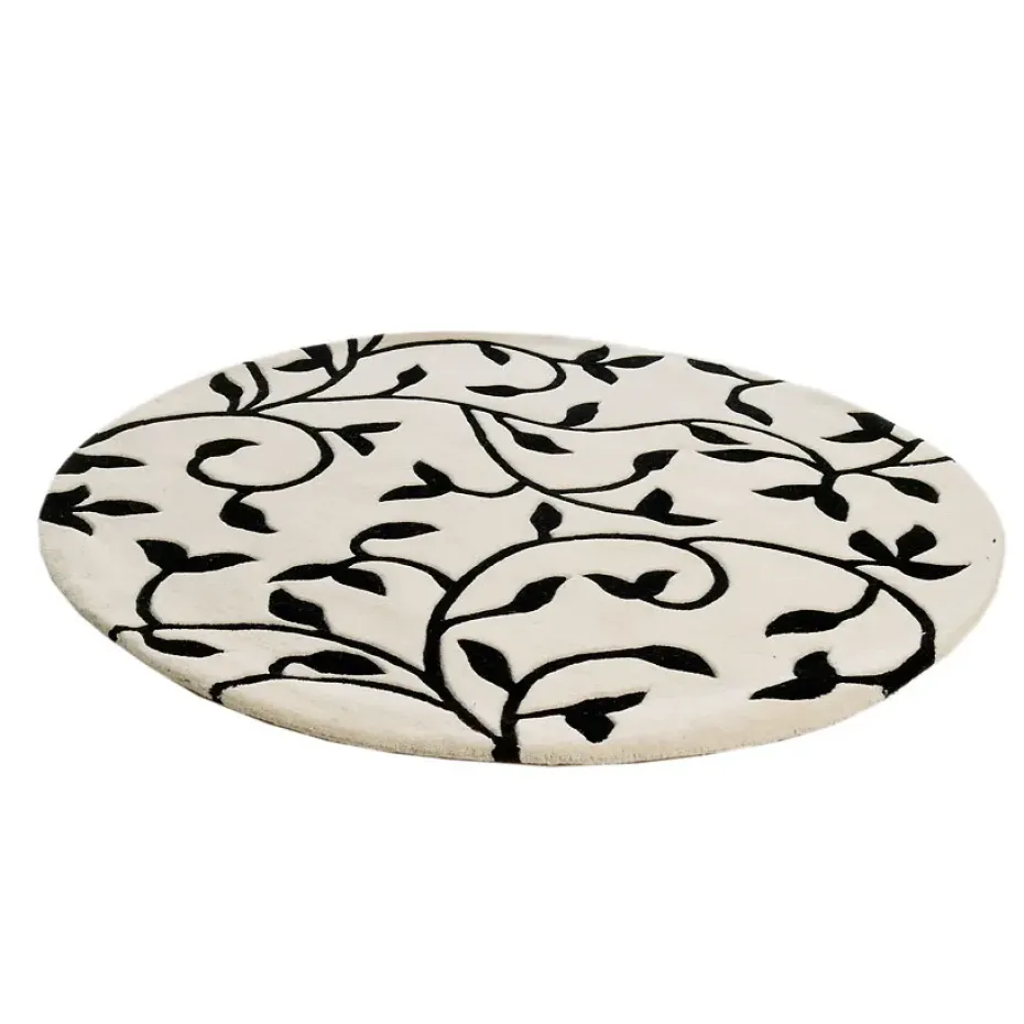 Tapis Grow blanc-noir rond, Ø140 cm