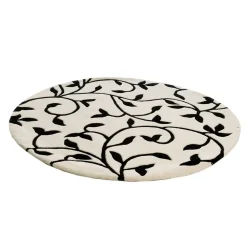 Tapis Grow blanc-noir rond, ø180 cm