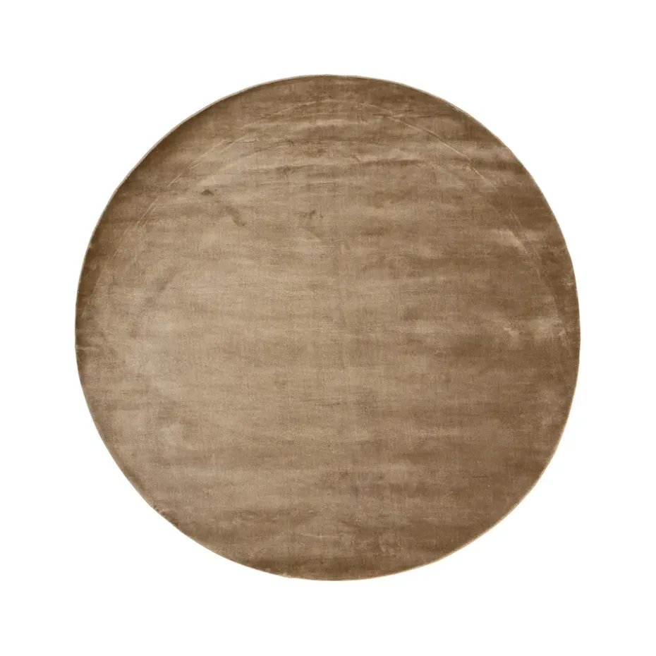 Tapis Lucens rond, mustard