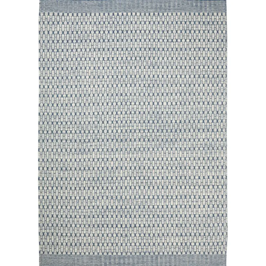 Tapis Mahi 200x300 cm, Blanc cassé – bleu