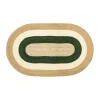 Tapis ovale en jute rayé Elin, 92x150 cm, Vert