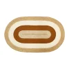 Tapis ovale en jute rayé Elin, 92x150 cm, Brique