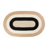 Tapis ovale en jute rayé Elin, 92x150 cm, Black