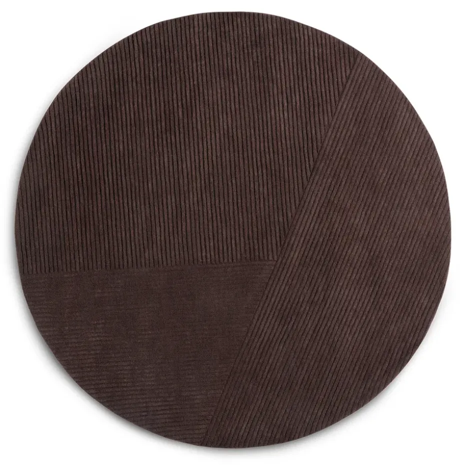 Tapis rond Row Ø200 cm, Marron foncé