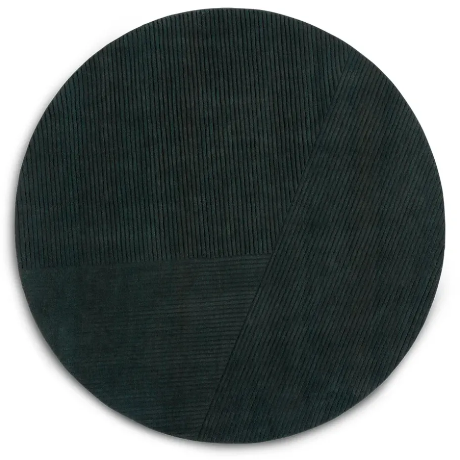 Tapis rond Row Ø200 cm, Vert foncé
