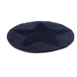 Tapis Star rond, bleu marine