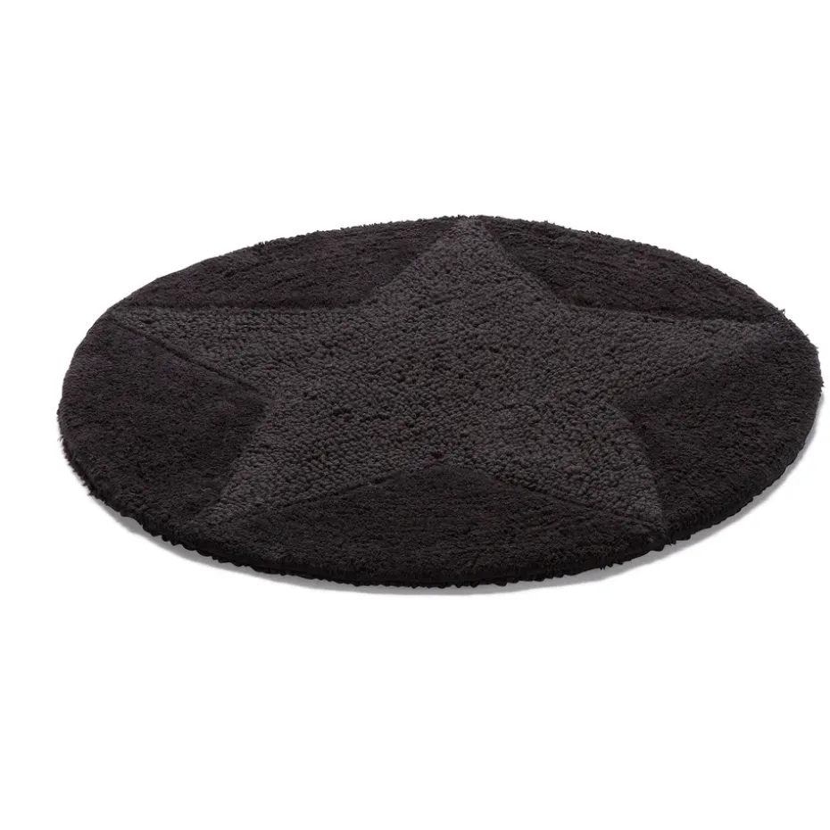 Tapis Star rond, noir