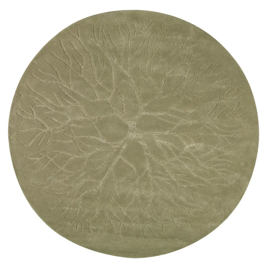 Tapis tissé à la main nid d'oiseau Ø 220 cm, vert hiver