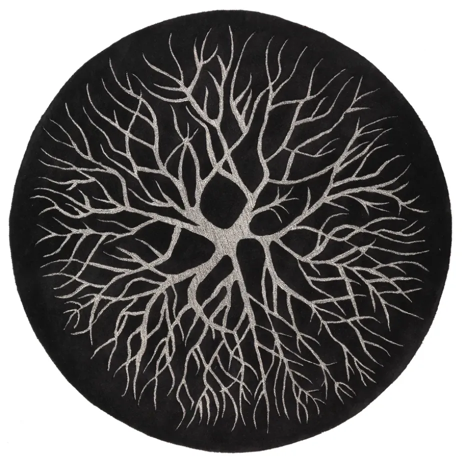 Tapis tissé à la main nid d'oiseau Ø 220 cm, Charcoal