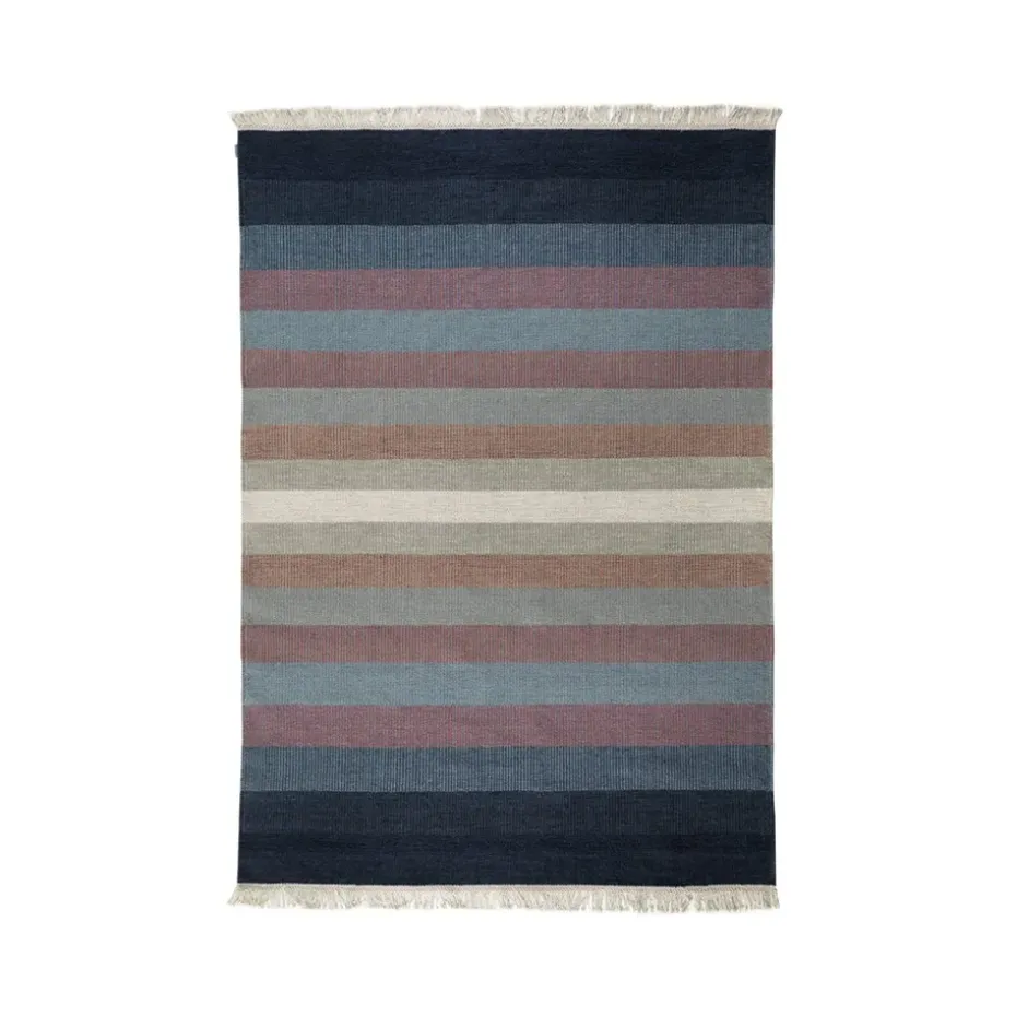 Tapis Tofta wave, Bleu, 170x240 cm