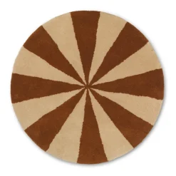 Tapis touffeté à la main Arch Ø70 cm, Dark brick-Off white