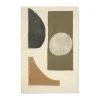 Tapis touffeté Bloco, Green-off white, 80x120 cm