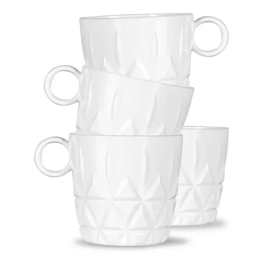 Tasse à café Picknick Lot de 4, Blanc