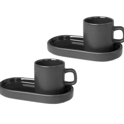 Tasse à espresso avec soucoupe Pilar lot de 2, Vert agave