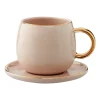 Tasse à espresso avec soucoupe Clara 15 cl, Rose-light gold