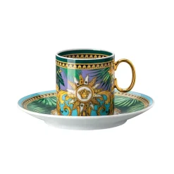 Tasse à espresso avec soucoupe Versace Jungle Animalier, Multi