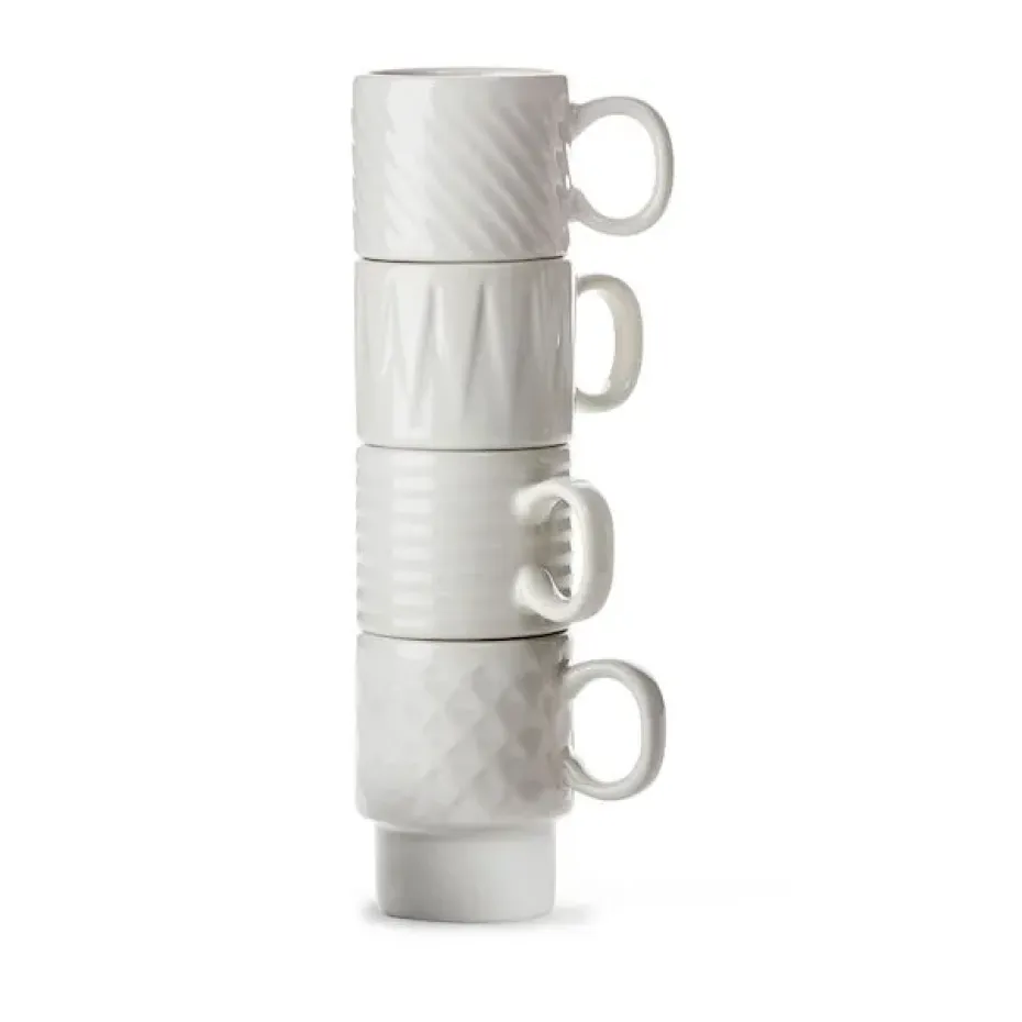 Tasse à espresso Coffee & More, lot de 4, Blanc