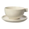 Tasse à thé avec soucoupe Ernst 7,5 cm, Blanc sable