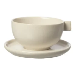 Tasse à thé avec soucoupe Ernst 7,5 cm, Blanc sable