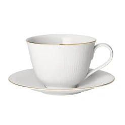 Tasse à thé avec soucoupe Swedish Grace Gala, Blanc