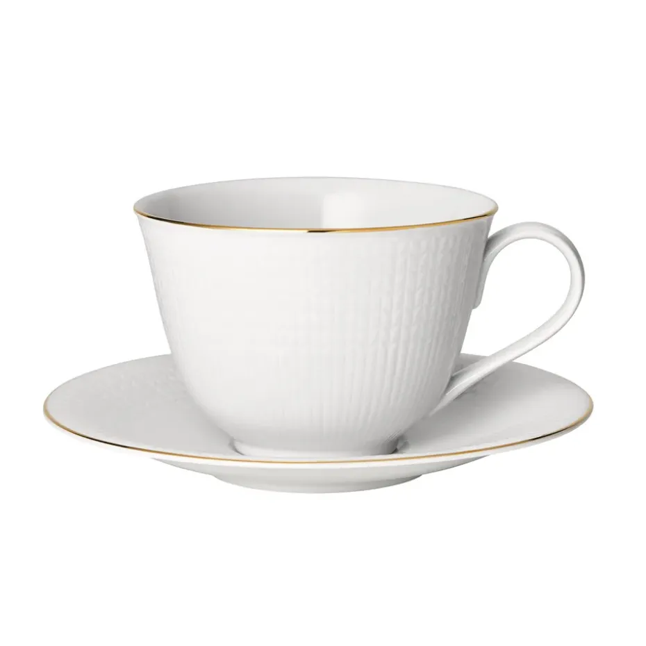 Tasse à thé avec soucoupe Swedish Grace Gala, Blanc