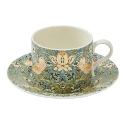 Tasse à thé avec soucoupe Strawberry Thief 28 cl, Multi