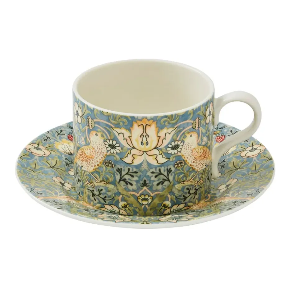 Tasse à thé avec soucoupe Strawberry Thief 28 cl, Multi