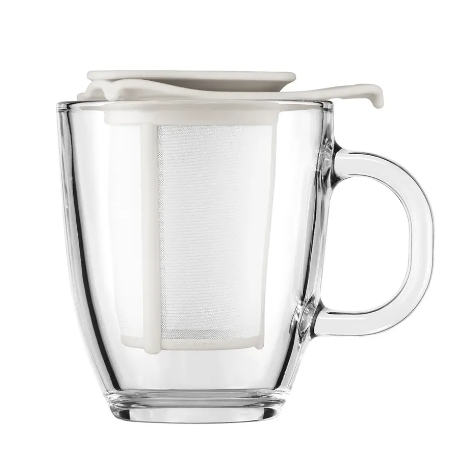 Tasse à thé Yo-Yo avec filtre, blanc
