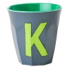 Tasse en mélamine Rice medium lettre K 30 cl, Dark grey