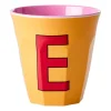 Tasse en mélamine Rice medium lettre E 30 cl, Apricot