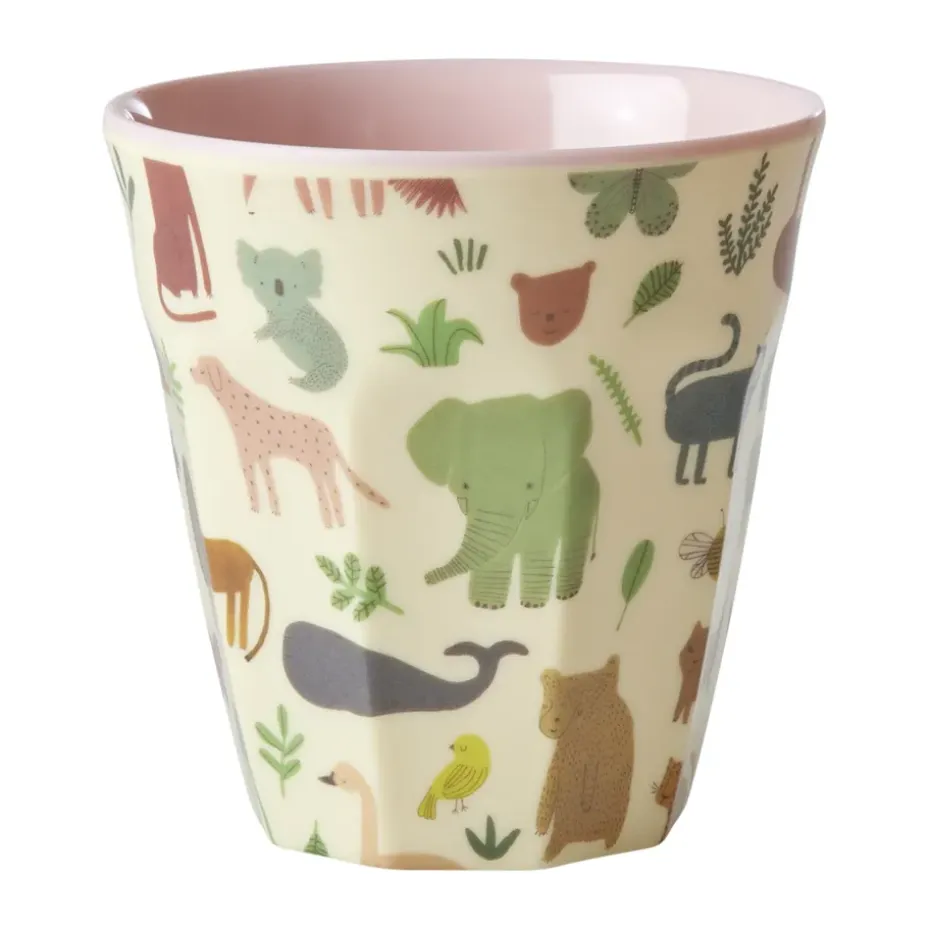Tasse en mélamine Rice medium, Sweet Jungle Print-Soft Pink