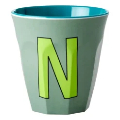Tasse en mélamine Rice medium lettre N 30 cl, Khaki