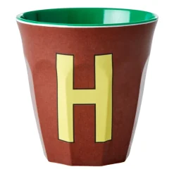 Tasse en mélamine Rice medium lettre H 30 cl, Brown