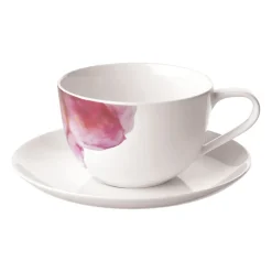 Tasse et soucoupe Rose Garden, Blanc