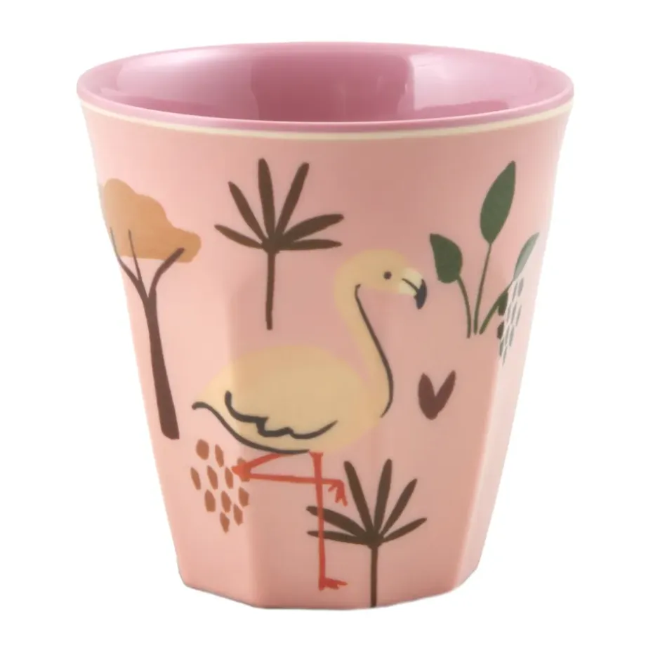 Tasse pour enfant Rice mélamine, Pink Jungle Animal