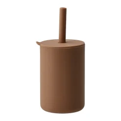 Tasse Vega avec paille en silicone, Noisette