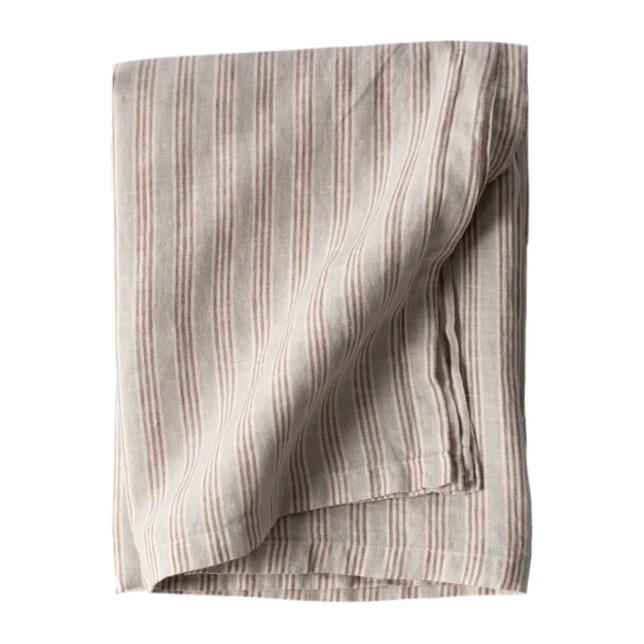 Tell Me More nappe en lin 145x270 cm, Rayure de noisette