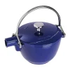 Théière Staub fonte ronde 1,15 L, Bleu foncé