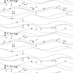 Tissu Flyttfåglar, noir