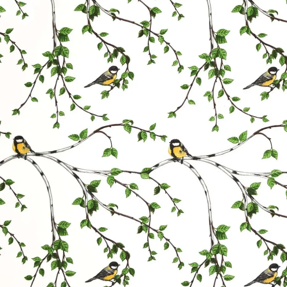 Tissu Gläntan, blanc-vert