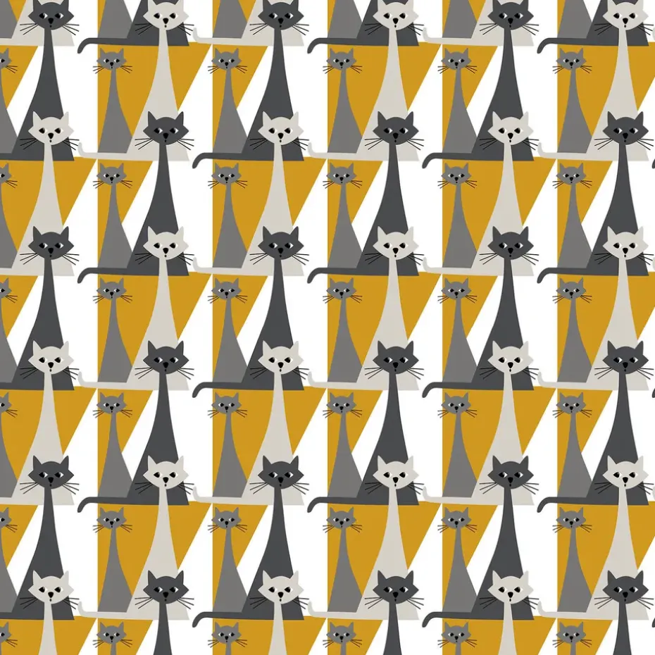 Tissu Kitty, Jaune