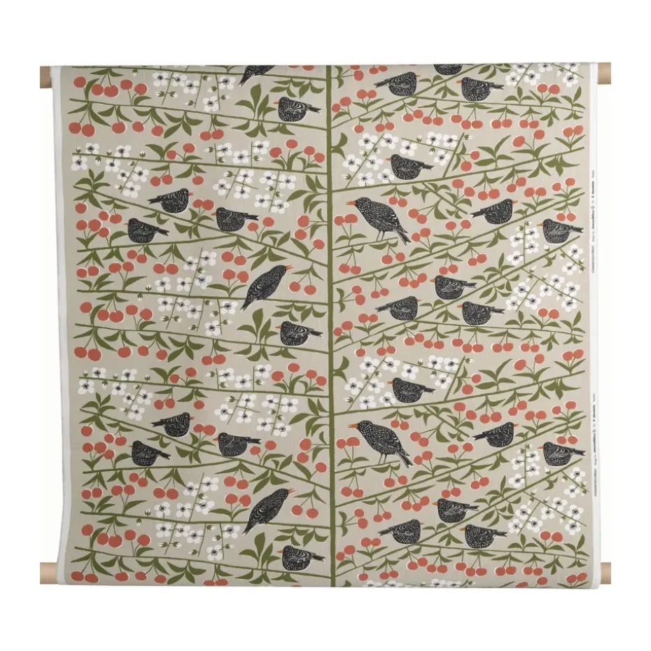 Tissu Körsbärsträdgården, Beige